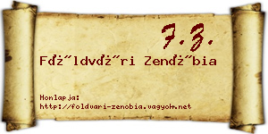 Földvári Zenóbia névjegykártya